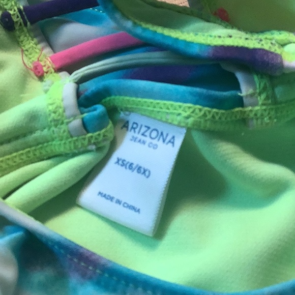 Arizona, one piece swimsuit, blue purple pink with a pineapple on front … - Picture 6 of 7